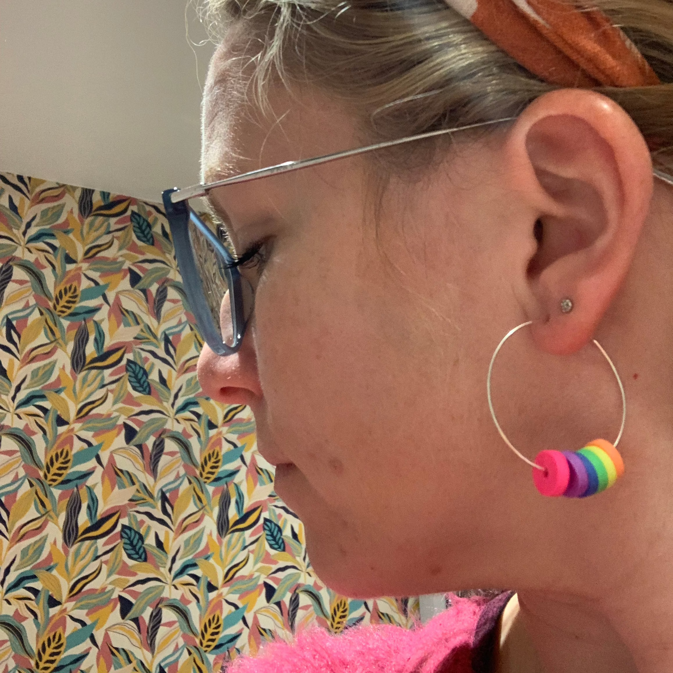 Rainbow hoop earrings